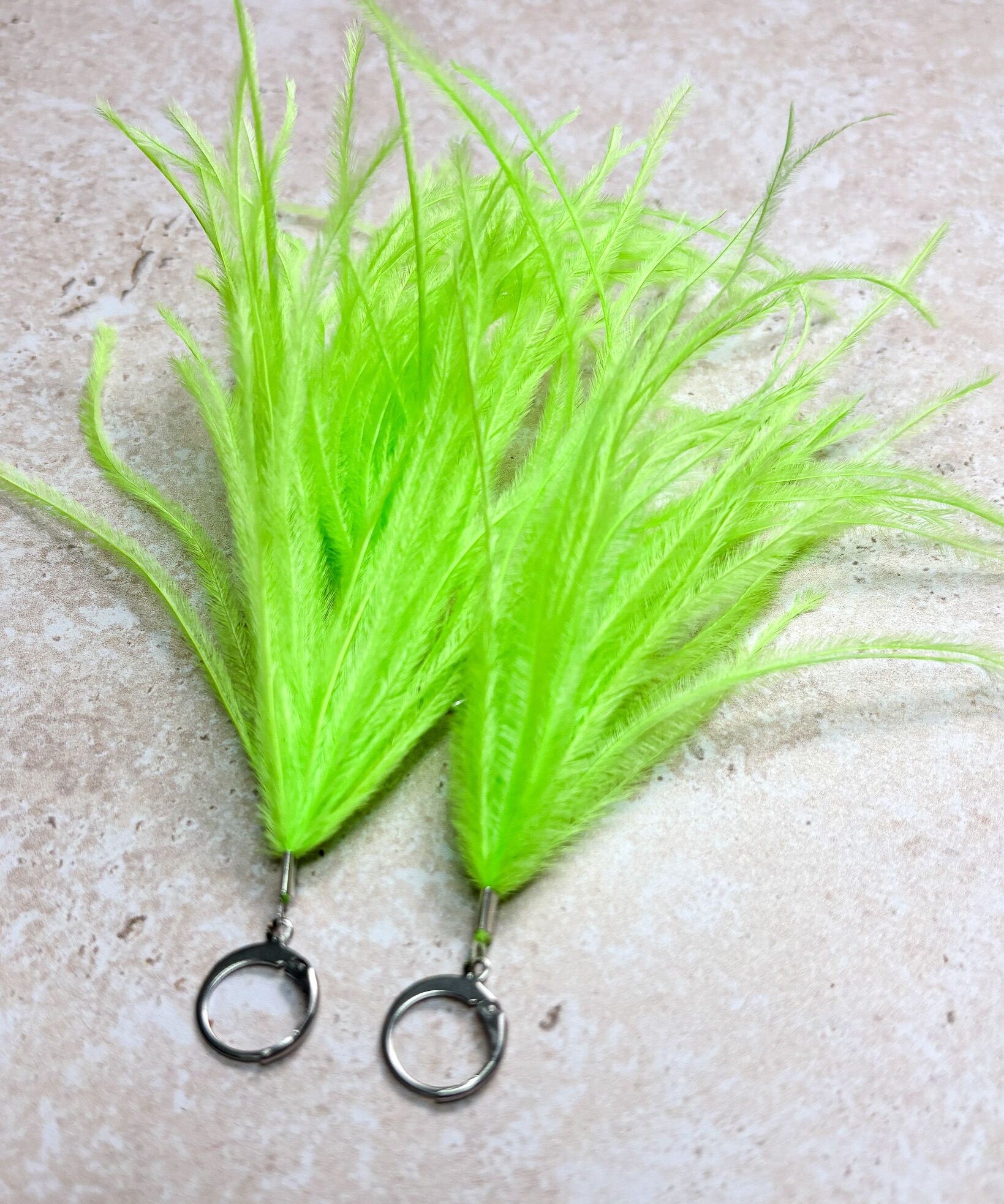Feather Tassels Apple Blossom Green