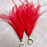 Feather Tassels Neon Scarlet