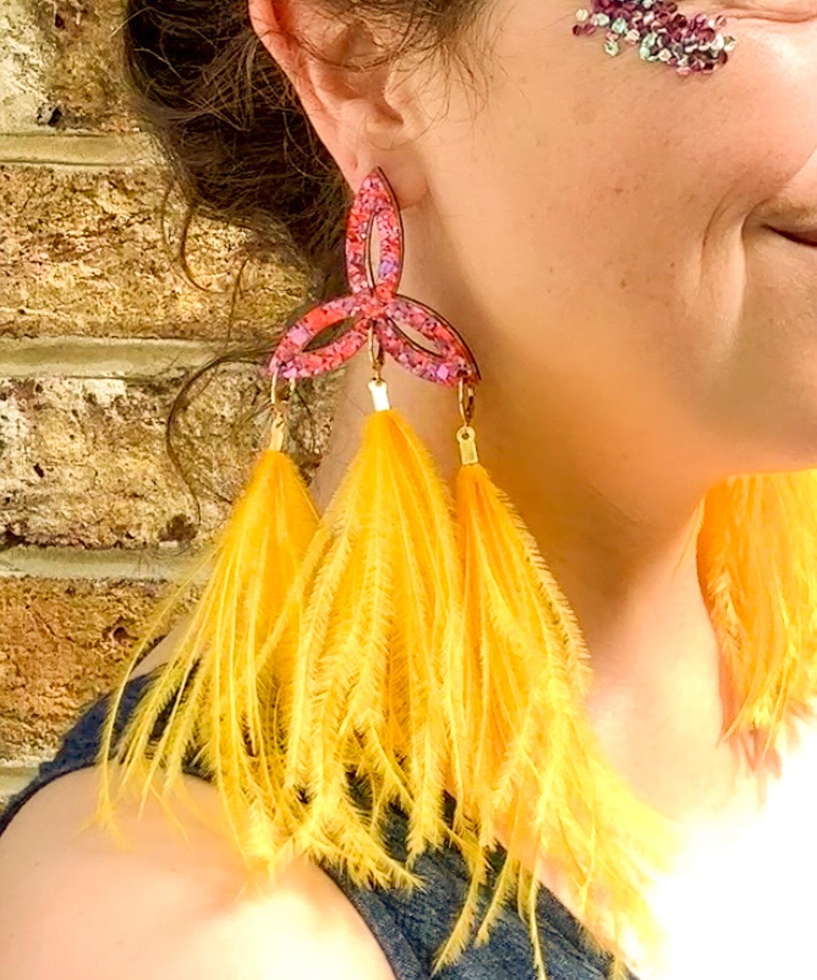 Festival Triquetra Earrings Pink