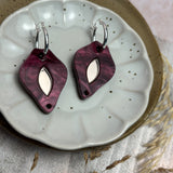 Petal Iris Earrings Mulberry & Rose Gold