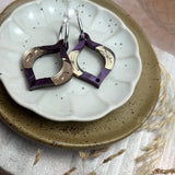Mini Bauble Earrings Damson & Bronze
