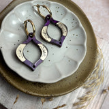 Mini Bauble Earrings Damson & Bronze