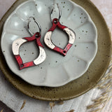 Mini Bauble Earrings Cherry Red & Rose Gold