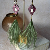 Petal Iris Earrings Mulberry & Rose Gold
