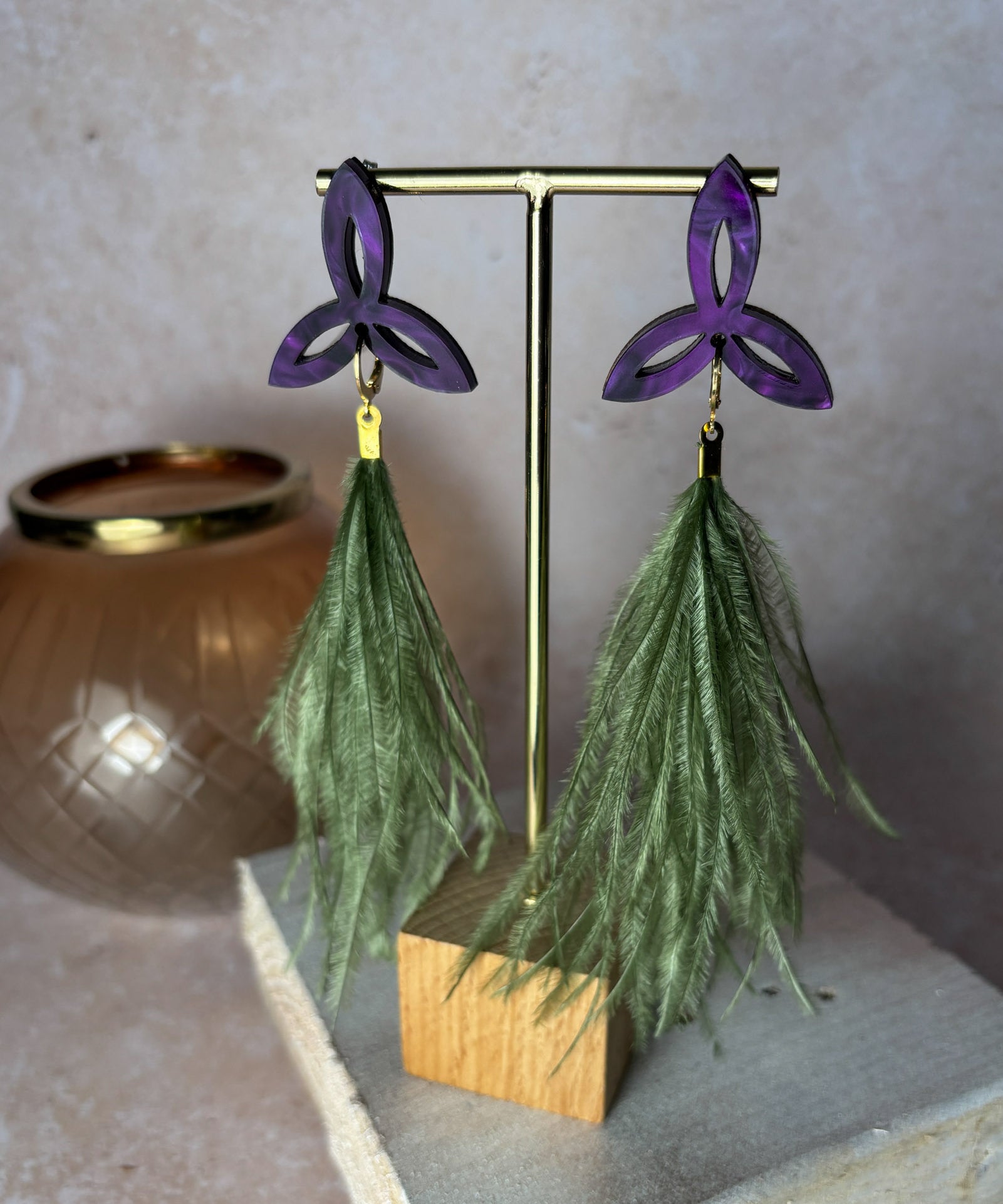 Everyday Mini-Triquetra Earring Damson