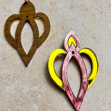 Iris Bloom Tassel Earrings Raspberry & Yellow