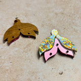 Maxi Tulip Earrings Silver Gold & Pink