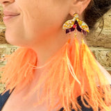 Maxi Tulip Earrings Silver Gold & Pink
