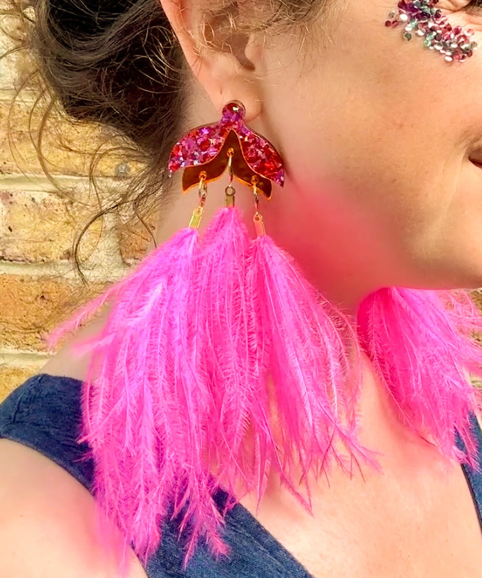 Maxi Tulip Earrings Pink & Orange