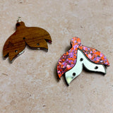 Maxi Tulip Earrings Pink & Silver