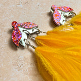 Maxi Tulip Earrings Pink & Silver