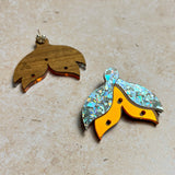 Maxi Tulip Earrings Silver & Orange