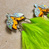 Maxi Tulip Earrings Silver & Orange