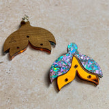 Maxi Tulip Earrings Lilac & Orange