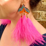 Maxi Tulip Earrings Lilac & Orange