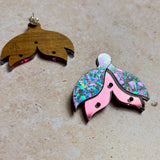 Maxi Tulip Earrings Lilac & Pink