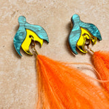 Mini Tulip Earrings Blue & Yellow