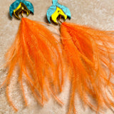 Mini Tulip Earrings Blue & Yellow