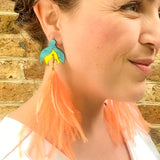 Mini Tulip Earrings Blue & Yellow