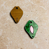 Petal Iris Earrings Green & Pink