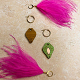 Petal Iris Earrings Green & Pink