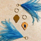 Petal Iris Earrings Orange & Blue