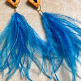 Petal Iris Earrings Orange & Blue