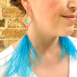 Petal Iris Earrings Orange & Blue